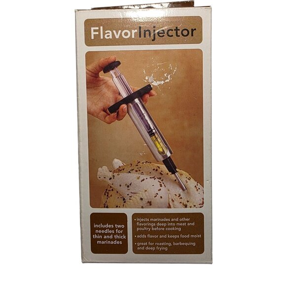Flavor Injector With Two Needles For Thin & Thick Marinades Stainless Steel - Picture 1 of 7